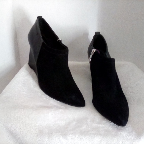 Vince Camuto Suede Wedge Ankle Booties - Picture 2 of 6